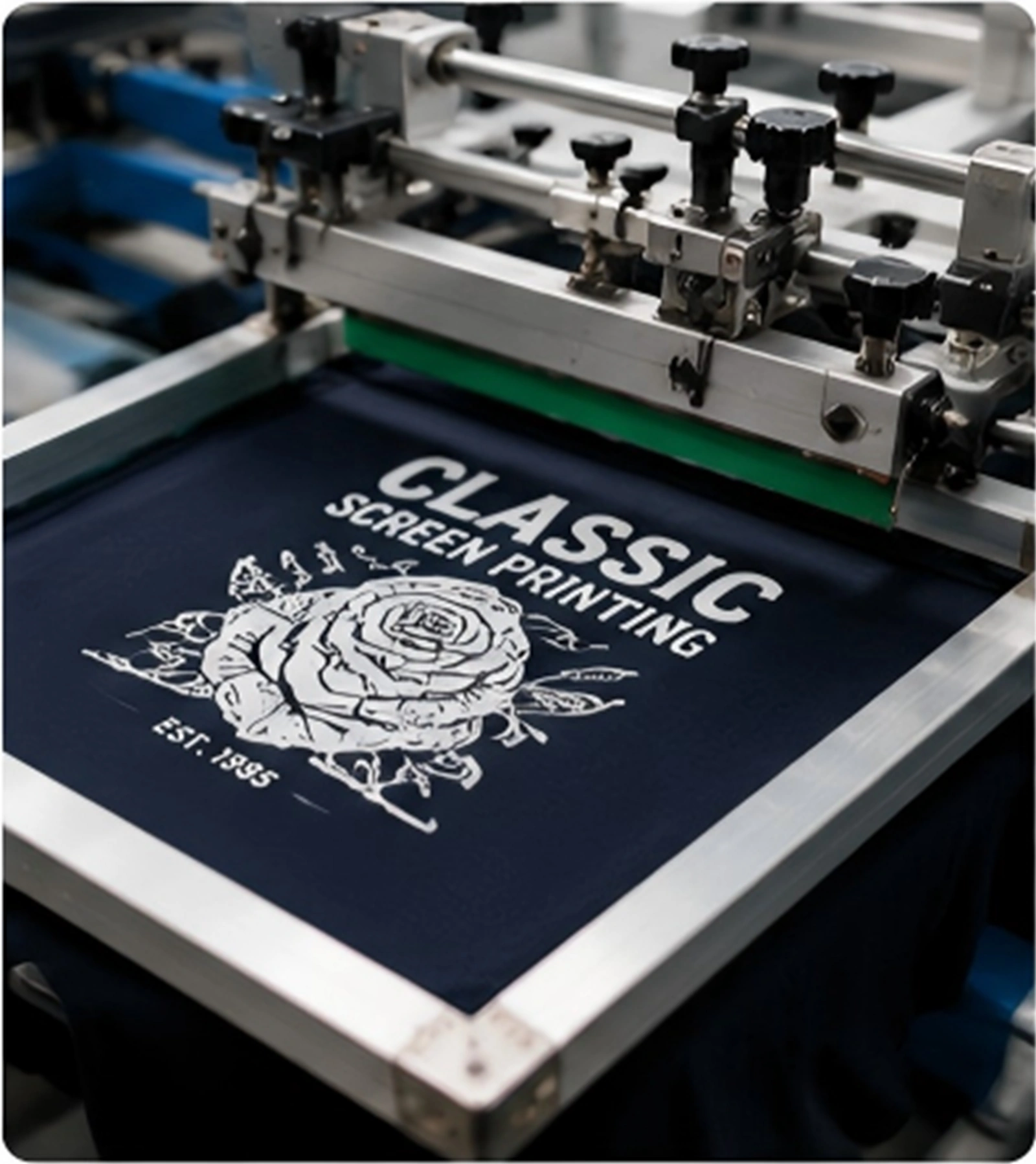 Traditional screen printing process